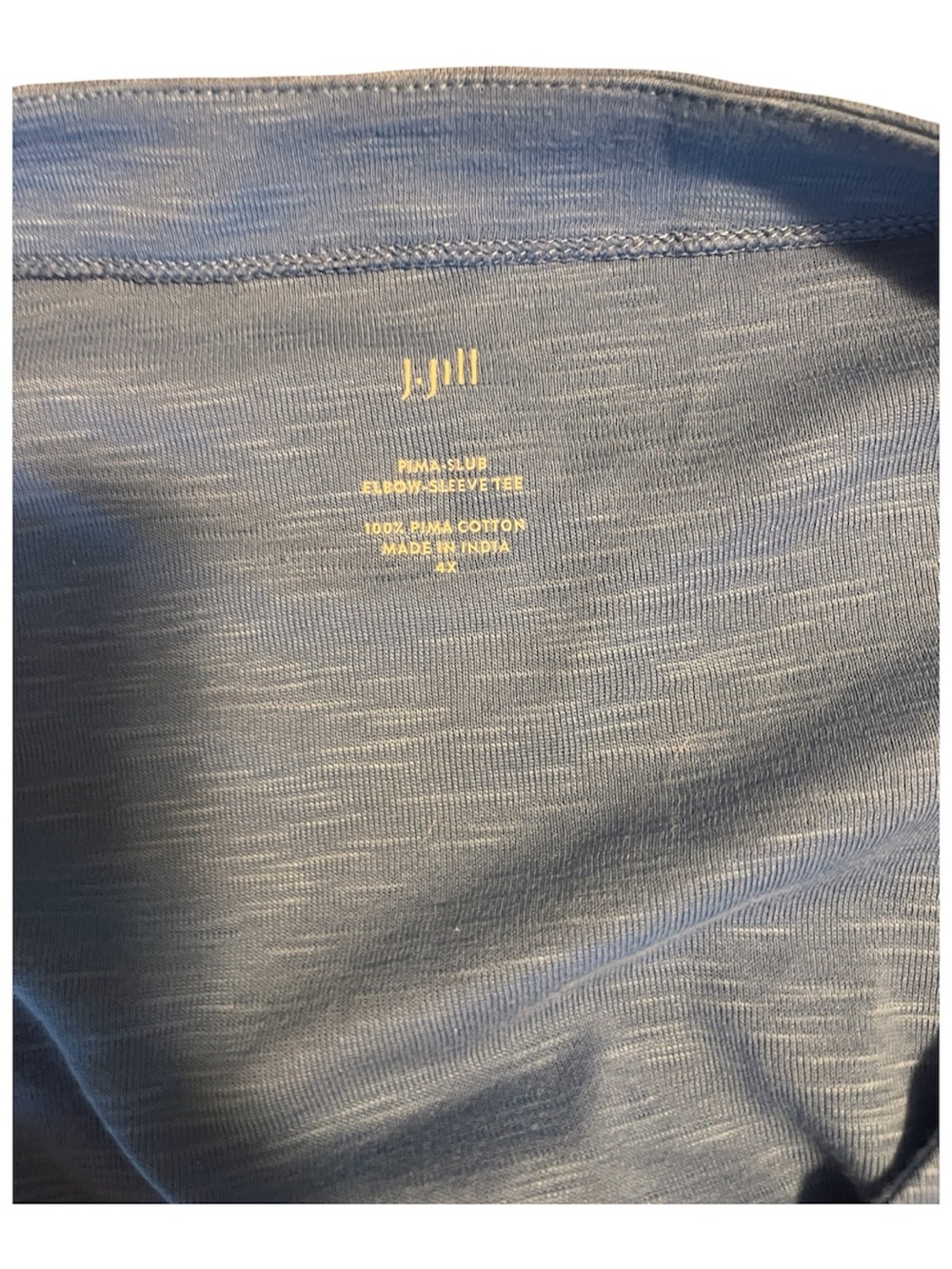 J. Jill NEW Pima Slub Elbow-Sleeve Tee - Bright Blue 4X - Picture 5 of 8